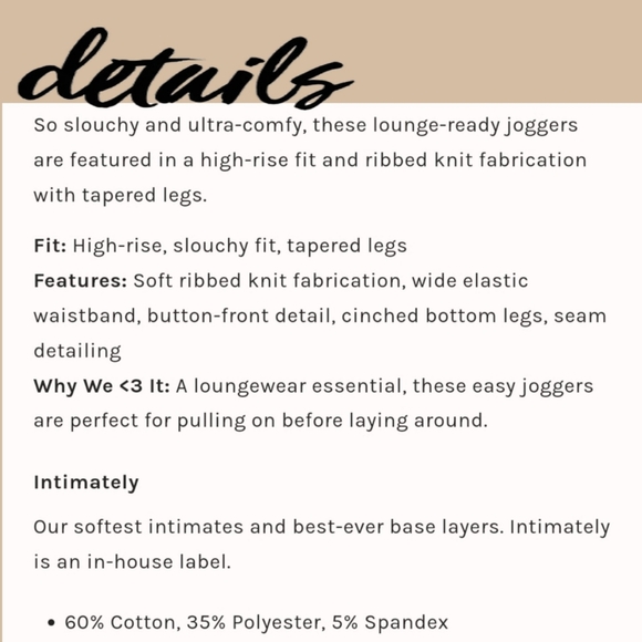 Intimately Free People Most Wanted Joggers Size Medium - Picture 2 of 5